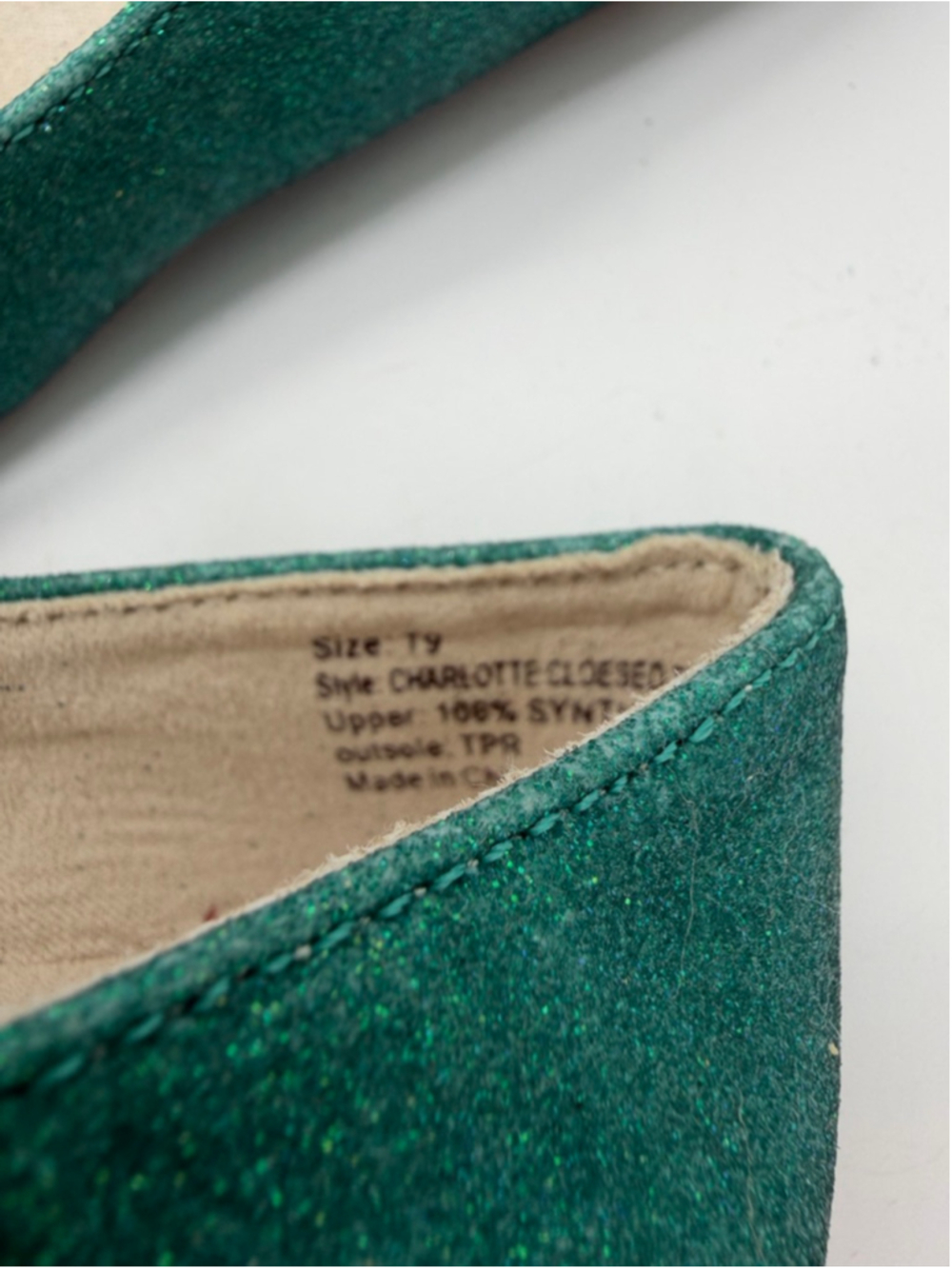 JOYFOLIE Charlotte Green Glitter Mary Jane Dress Shoes with Flower Size 9C - Picture 4 of 6